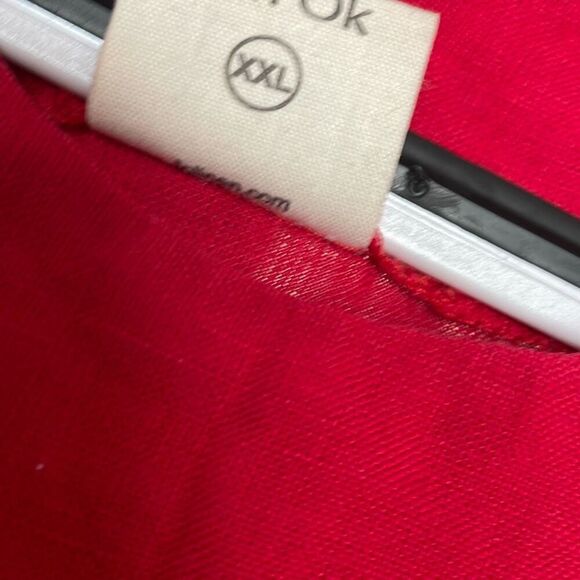 LO Len.ok linen womens red beach dress crew neck with pockets size XXL preowned - Picture 4 of 12